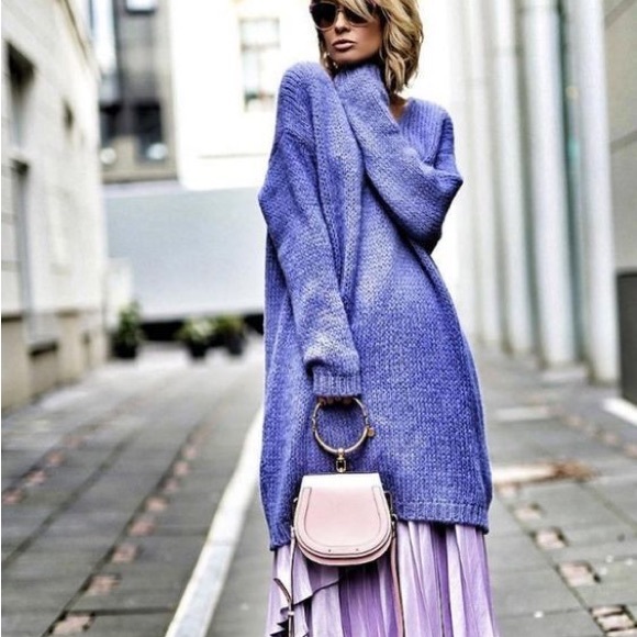 Nina Ricci Vintage Mohair Midi Sweater Dress in Purple - Picture 16 of 16